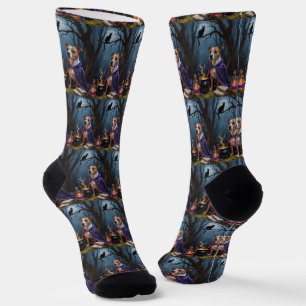 Bull Terrier Dog Whimsical Halloween Malerei Socken