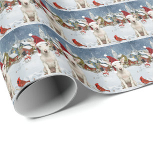Bull Terrier Dog Winter Wunderland Weihnachtsfreud Geschenkpapier