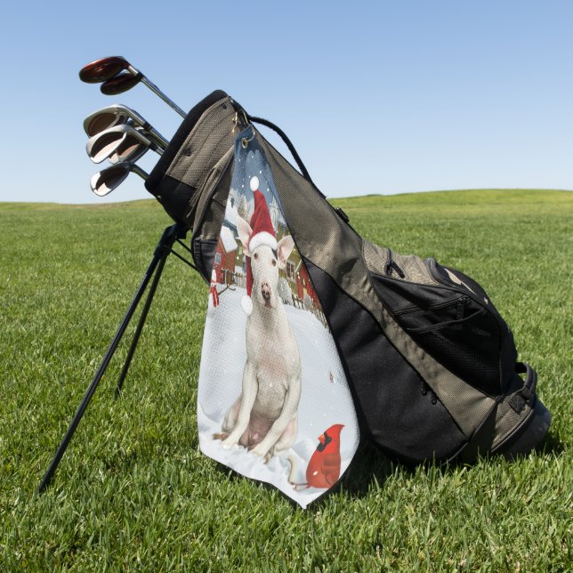 Bull Terrier Dog Winter Wunderland Weihnachtsfreud Golfhandtuch (Gras)