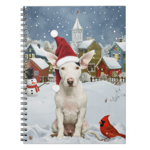 Bull Terrier Dog Winter Wunderland Weihnachtsfreud Notizblock