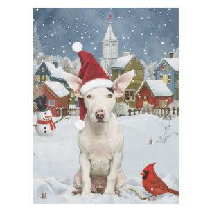 Bull Terrier Dog Winter Wunderland Weihnachtsfreud Tischdecke
