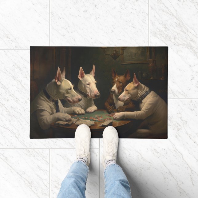 Bull Terrier Dogs Poker Art Fußmatte (Indoor)