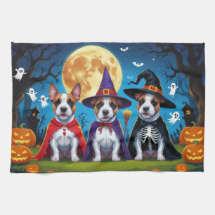 Bull Terrier Dogs Pumpkin Halloween Funny Geschirrtuch