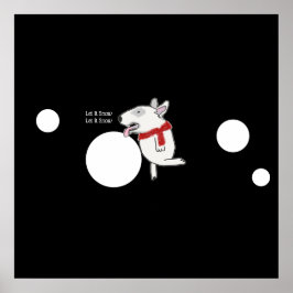 Bull Terrier Doodle genießt Schnee Poster