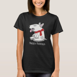 Bull Terrier Doodle Happy Holidays T-Shirt