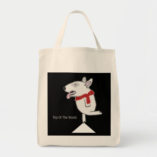 Bull Terrier Doodle Top der Welt Tragetasche (Vorne)