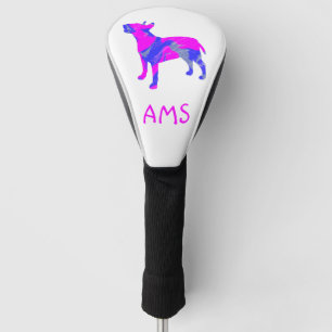 Bull Terrier English Dog PnB Silhouette Monogram Golf Headcover