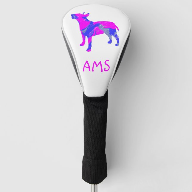 Bull Terrier English Dog PnB Silhouette Monogram Golf Headcover (Vorderseite)