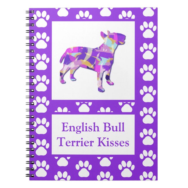 Bull Terrier English Kisses Dog Silhouette PPY&B Notizblock (Vorderseite)