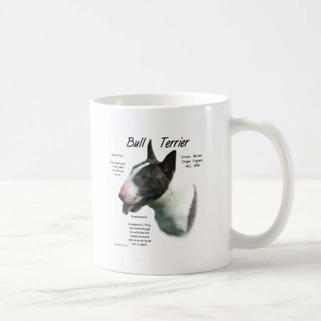 Bull Terrier (farbig) History Design Tasse (Rechts)