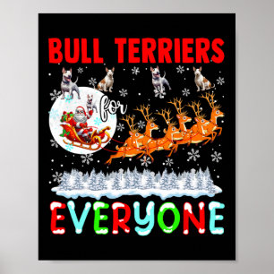 Bull Terrier für alle Weihnachtsbesitzer Santa Sle Poster