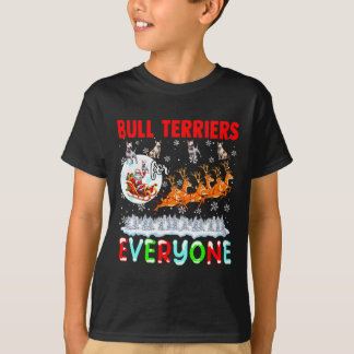 Bull Terrier für alle Weihnachtsbesitzer Santa Sle T-Shirt