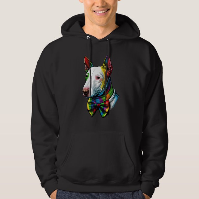 Bull Terrier Gay Pride LGBT Rainbow Flag Bull Terr Hoodie (Vorderseite)