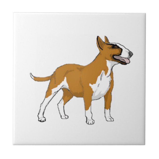 Bull Terrier — gefärbt Fliese (Vorderseite)