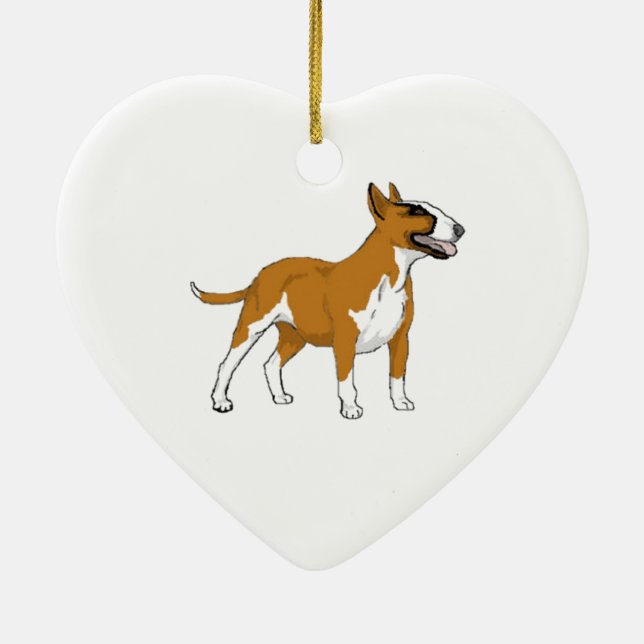 Bull Terrier — gefärbt Keramik Ornament (Hinten)