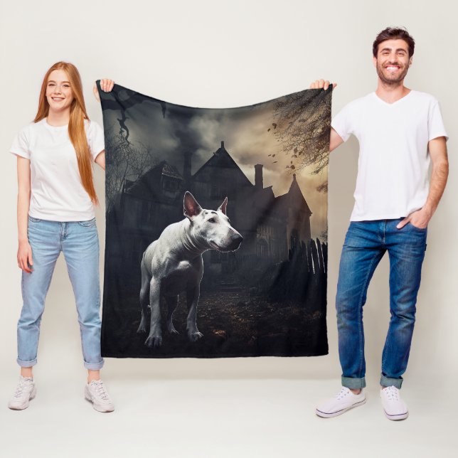 Bull Terrier Halloween Beängstigend Fleecedecke (Beispiel)