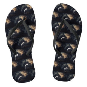 Bull Terrier Halloween Beängstigend Flip Flops