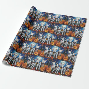 Bull Terrier Halloween Gruselig Geschenkpapier
