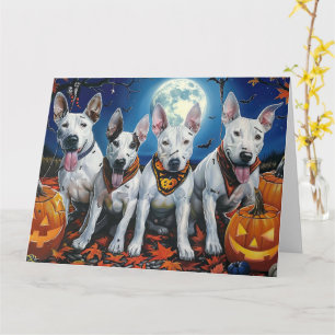 Bull Terrier Halloween Gruselig Karte