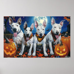 Bull Terrier Halloween Gruselig Poster