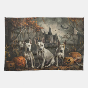 Bull Terrier Halloween Night Doggy Delight Geschirrtuch