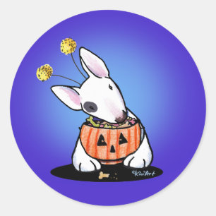 Bull Terrier Halloween Runder Aufkleber
