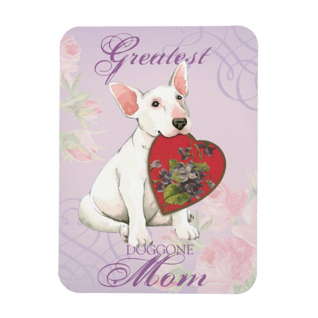 Bull Terrier Heart Mama Magnet (Vertikal)