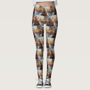 Bull Terrier Hund Achterbahn Weihnachten Leggings