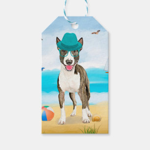 Bull Terrier Hund am Strand Geschenkanhänger