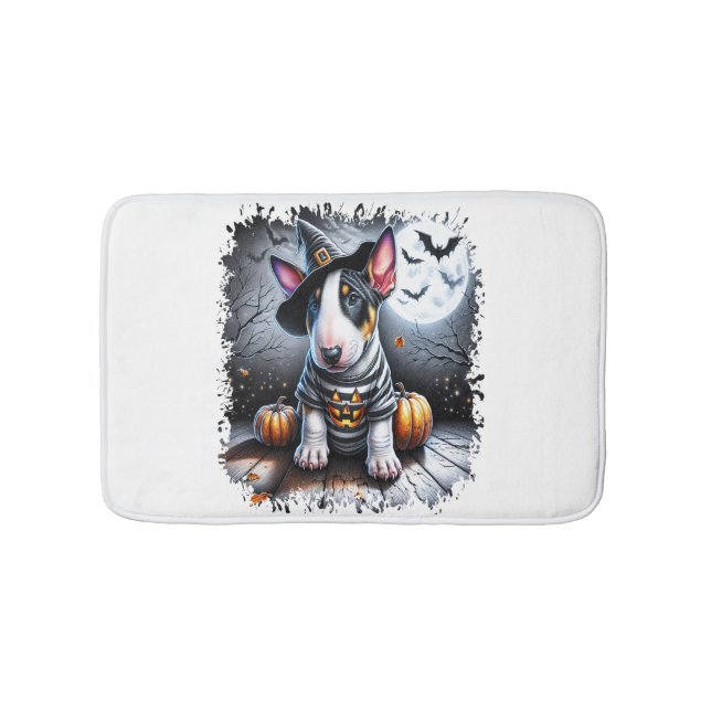 Bull Terrier Hund Halloween Badematte (Vorderseite)