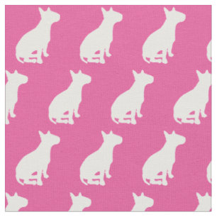 Bull Terrier Hund Silhouette Haustier Rosa Stoff
