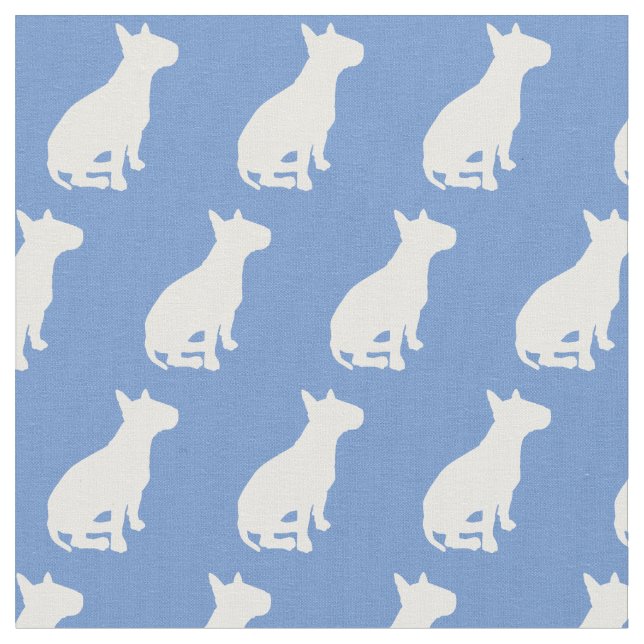 Bull Terrier Hund Silhouette Pet Light Blue Stoff (Nahaufnahme)