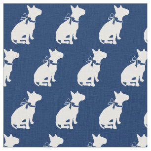 Bull Terrier Hund Silhouette Pet Navy Blue Stoff