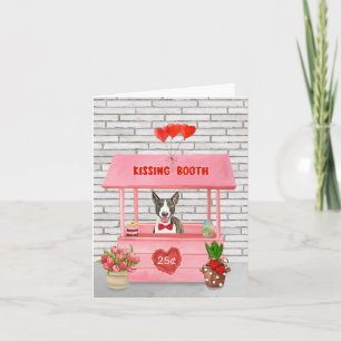 Bull Terrier Hund Valentinstag Kussstand Karte