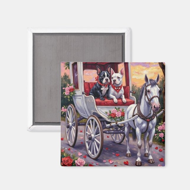 Bull Terrier Hund Valentinstag Magnet (Vorderseite/Rückseite)