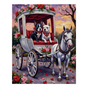 Bull Terrier Hund Valentinstag Poster