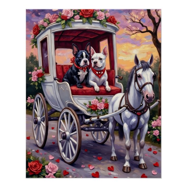 Bull Terrier Hund Valentinstag Poster (Vorderseite)