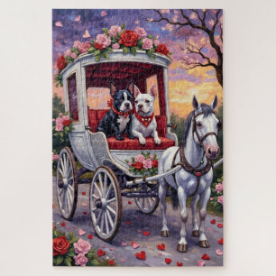 Bull Terrier Hund Valentinstag Puzzle