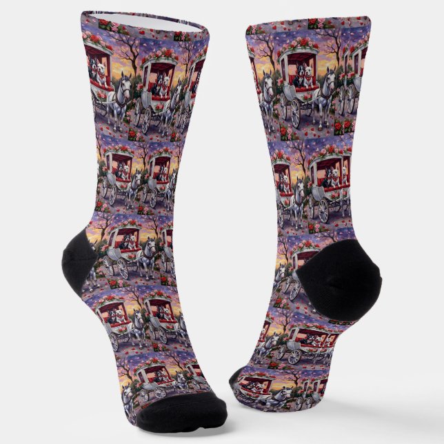 Bull Terrier Hund Valentinstag Socken (Gewinkelt)