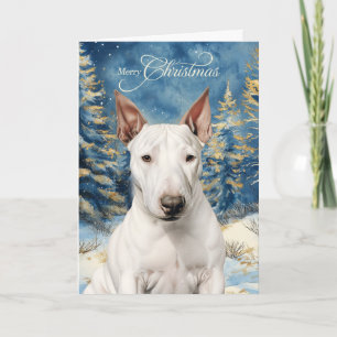 Bull Terrier Hund Wald Weihnachten
