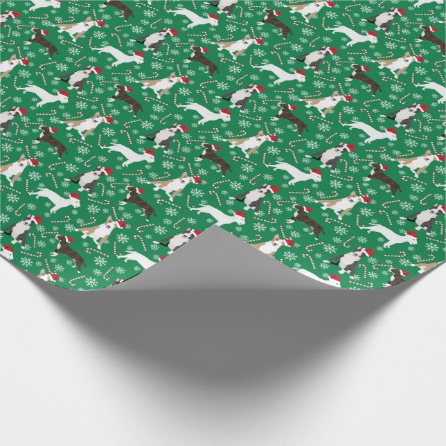 Bull Terrier Hund Weihnachtswrapping Paper Geschenkpapier (Ecke)