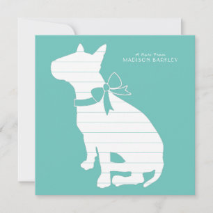 Bull Terrier Hund Welpe Dankeskarte