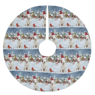 Bull Terrier Hund Winterwunderland Weihnachtsfreud Polyester Weihnachtsbaumdecke