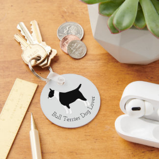 Bull Terrier Hundedesign mit beliebigem Hintergrun Schlüsselanhänger