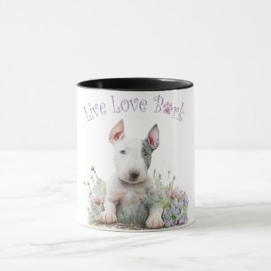 Bull Terrier Hundefrau Blumenmuster Tasse