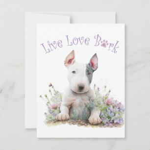 Bull Terrier Hundemutter Floral Mitteilungskarte