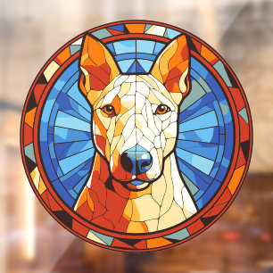 Bull Terrier-Hunderasse Faux-Buntglas Haustier Fensteraufkleber