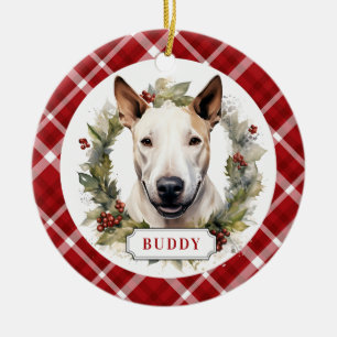 Bull Terrier Keramik Circle Ornament