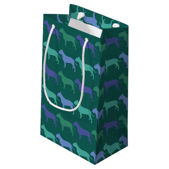 Bull Terrier Kleine Geschenktüte (Rückseite Schrägansicht)