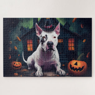Bull Terrier Kürbisse Halloween Gruselig Puzzle